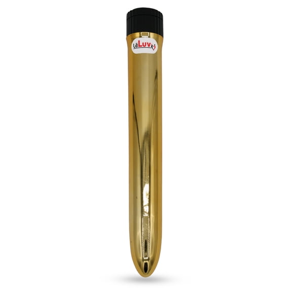 LeLuv 7" Classic Showerproof Vibrator Multi-speed Massager - Gold