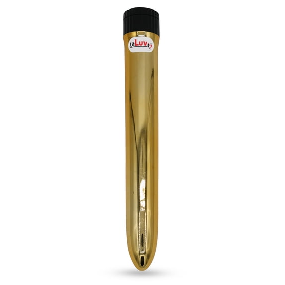 LeLuv 7" Classic Showerproof Vibrator Multi-speed Massager - Gold