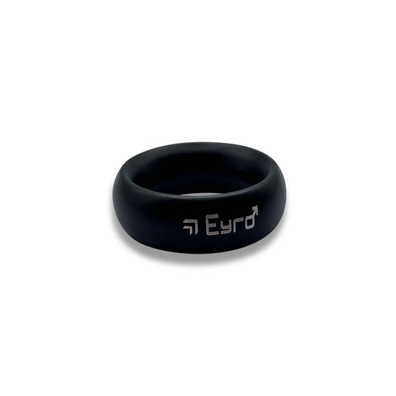 LeLuv EYRO Donut Style Cock Ring - Black, Stainless Steel w/ 32mm Inside Diameter
