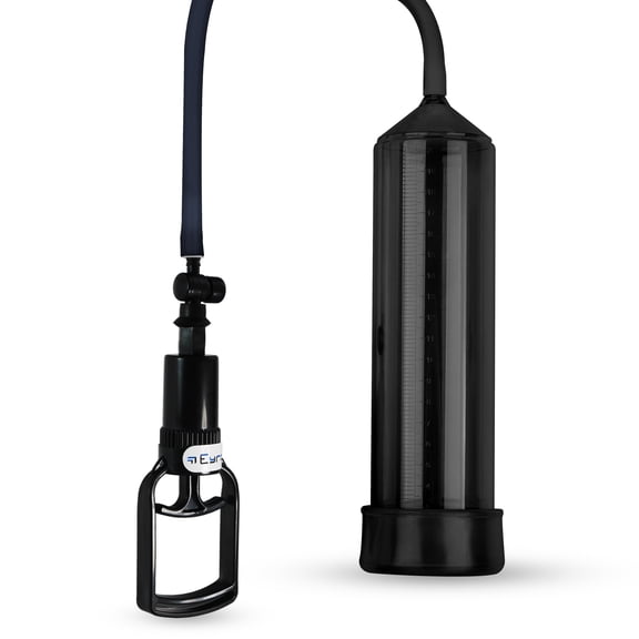 LeLuv EasyOp Penis Pump | Tgrip Handle Premium Smooth Silicone Hose with Black 2.25" x 9" Cylinder + TPR Sleeve Seal