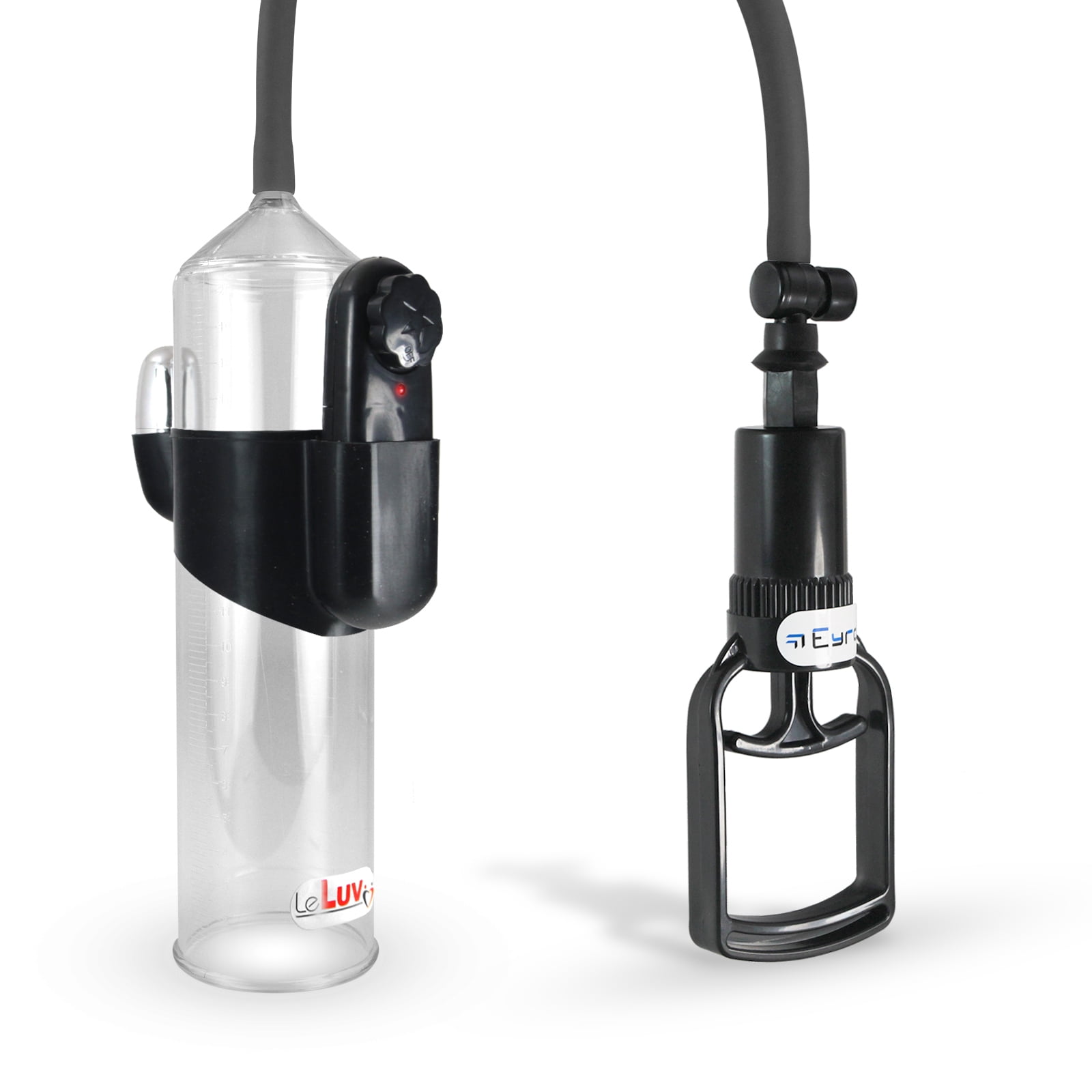 LeLuv EasyOp Vibrating Penis Pump | Clear 2.25" x 9" Cylinder | Black Tgrip  Handle, Clear Hose - Walmart.com