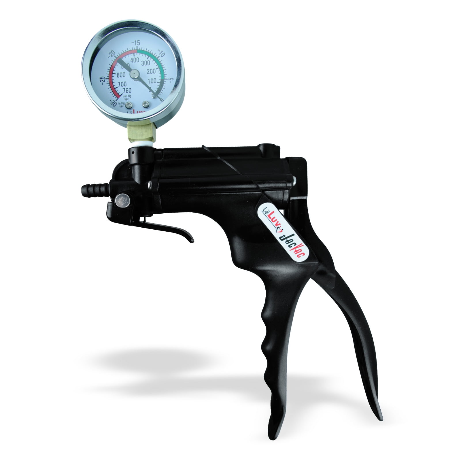 LeLuv® JacVac Black Vacuum Pump Handle + Threaded NPT 1/827 Pressure Gauge