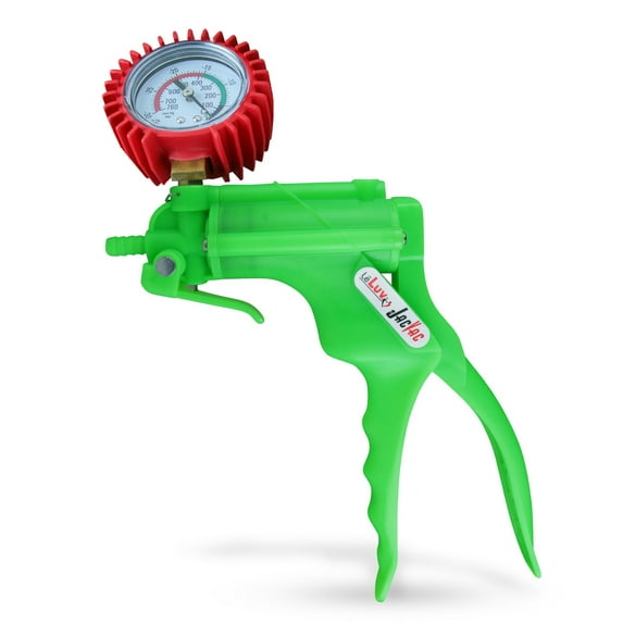 LeLuv® JacVac Neon GreenVacuum Pump Handle w/ O-Ring Attachment + Red Protected Swivel Gauge