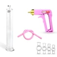 thumbnail image 1 of LeLuv® Maxi Penis Pump W/ Pink Handle, Silicone Hose | 4 Constriction Rings | 9" x 1.35" Cylinder, 1 of 8