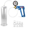 thumbnail image 1 of LeLuv Maxi Penis Pump w/ Blue Handle, Clear Hose + Protected Gauge | 4 Constriction Rings | 9" x 2.75" Cylinder, 1 of 8