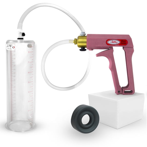 LeLuv Penis Pump Maxi Pink | Clear Hose, Vacuum Seal | 9" x 2.75" Cylinder
