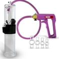 thumbnail image 1 of LeLuv® Premium Maxi Penis Pump w/ Purple Handle, Silicone Hose | 4 Constriction Rings | 12" x 2.50" Vibrating Cylinder, 1 of 8
