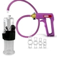 thumbnail image 1 of LeLuv® Premium Maxi Penis Pump w/ Purple Handle, Silicone Hose | 4 Constriction Rings | 9" x 2.50" Vibrating Cylinder, 1 of 8