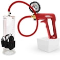 thumbnail image 1 of LeLuv® Premium Maxi Penis Pump w/ Red Handle, Silicone Hose + Protected Gauge | 9" x 2.875" Vibrating Cylinder, 1 of 8