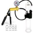 thumbnail image 1 of LeLuv® Premium Ultima Penis Pump, Brass Handle w/ Black Rubber Grip, Silicone Hose + Gauge | 4 Constriction Rings | 12" x 2.125" Vibrating Cylinder, 1 of 9