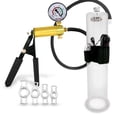 thumbnail image 1 of LeLuv® Premium Ultima Penis Pump, Brass Handle w/ Black Rubber Grip, Silicone Hose + Gauge | 4 Constriction Rings | 12" x 2.25" Vibrating Cylinder, 1 of 9
