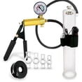 thumbnail image 1 of LeLuv® Premium Ultima Penis Pump, Brass Handle w/ Black Rubber Grip, Silicone Hose + Gauge | TPR Seal, 4 Constriction Rings | 12" x 2.00" Vibrating Cylinder, 1 of 11