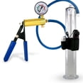 thumbnail image 1 of LeLuv® Premium Ultima Penis Pump, Brass w/ Blue Rubber Grips, Silicone Hose + Gauge | 12" x 1.75" Vibrating Cylinder Wide Flange, 1 of 11