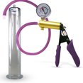 thumbnail image 1 of LeLuv® Premium Ultima Penis Pump, Brass w/ Purple Silicone Grips & Hose + Gauge | 12" x 2.00" Cylinder Wide Flange Cylinder, 1 of 10