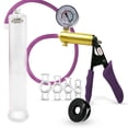 thumbnail image 1 of LeLuv® Premium Ultima Penis Pump, Brass w/ Purple Silicone Grips & Hose + Gauge | TPR Seal, 4 Cock Rings | 12" x 1.75" Cylinder, 1 of 10