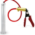 thumbnail image 1 of LeLuv® Premium Ultima Penis Pump, Brass w/ Red Silicone Grips & Hose | 12" x 1.50" Cylinder, 1 of 8