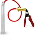 thumbnail image 1 of LeLuv® Premium Ultima Penis Pump, Brass w/ Red Silicone Grips & Hose | 12" x1.35" Cylinder, 1 of 8