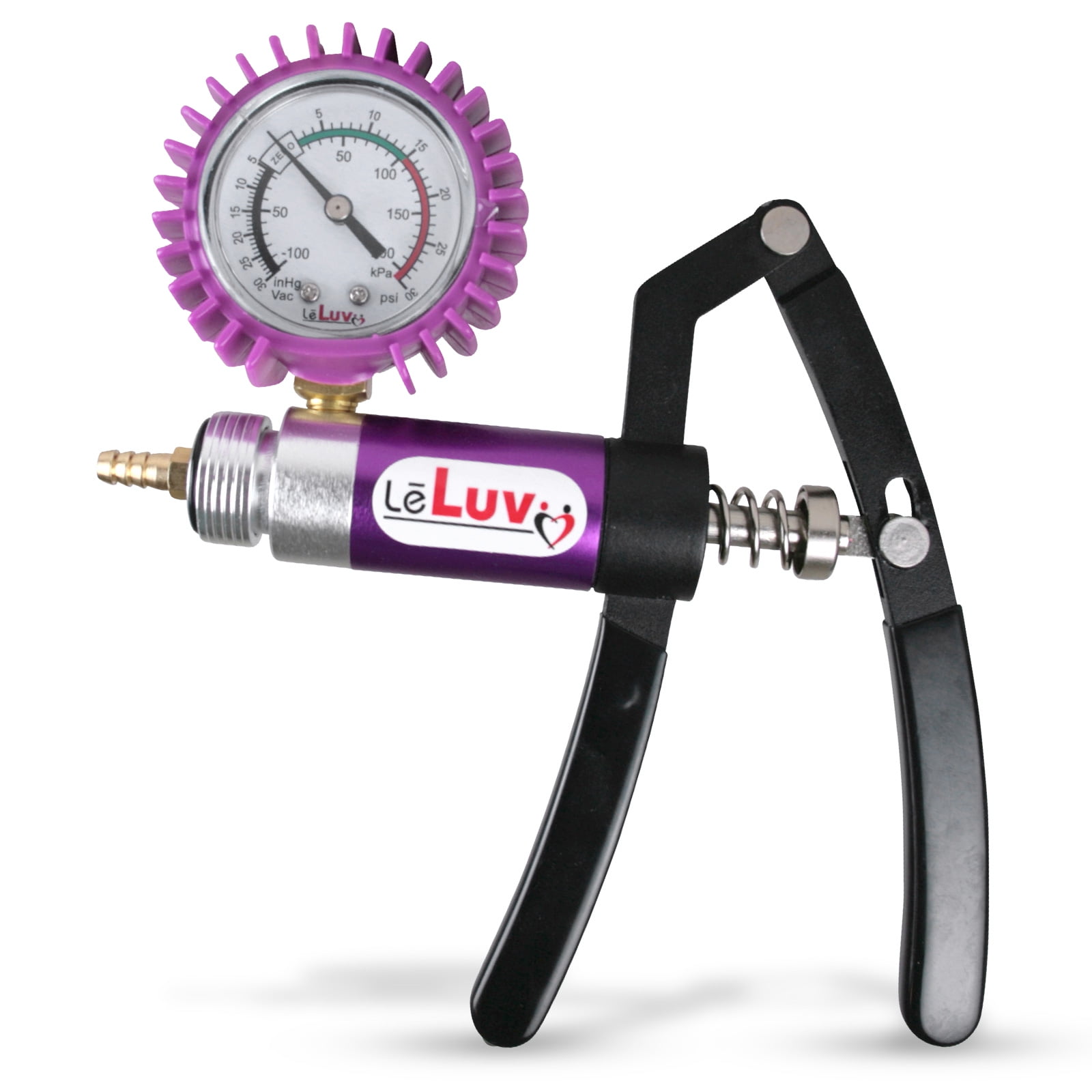 LeLuv® Primo Lite Dual-Action Vacuum/Pressure Pump Handle w/ Purple Grips + Protected Pressure Gauge
