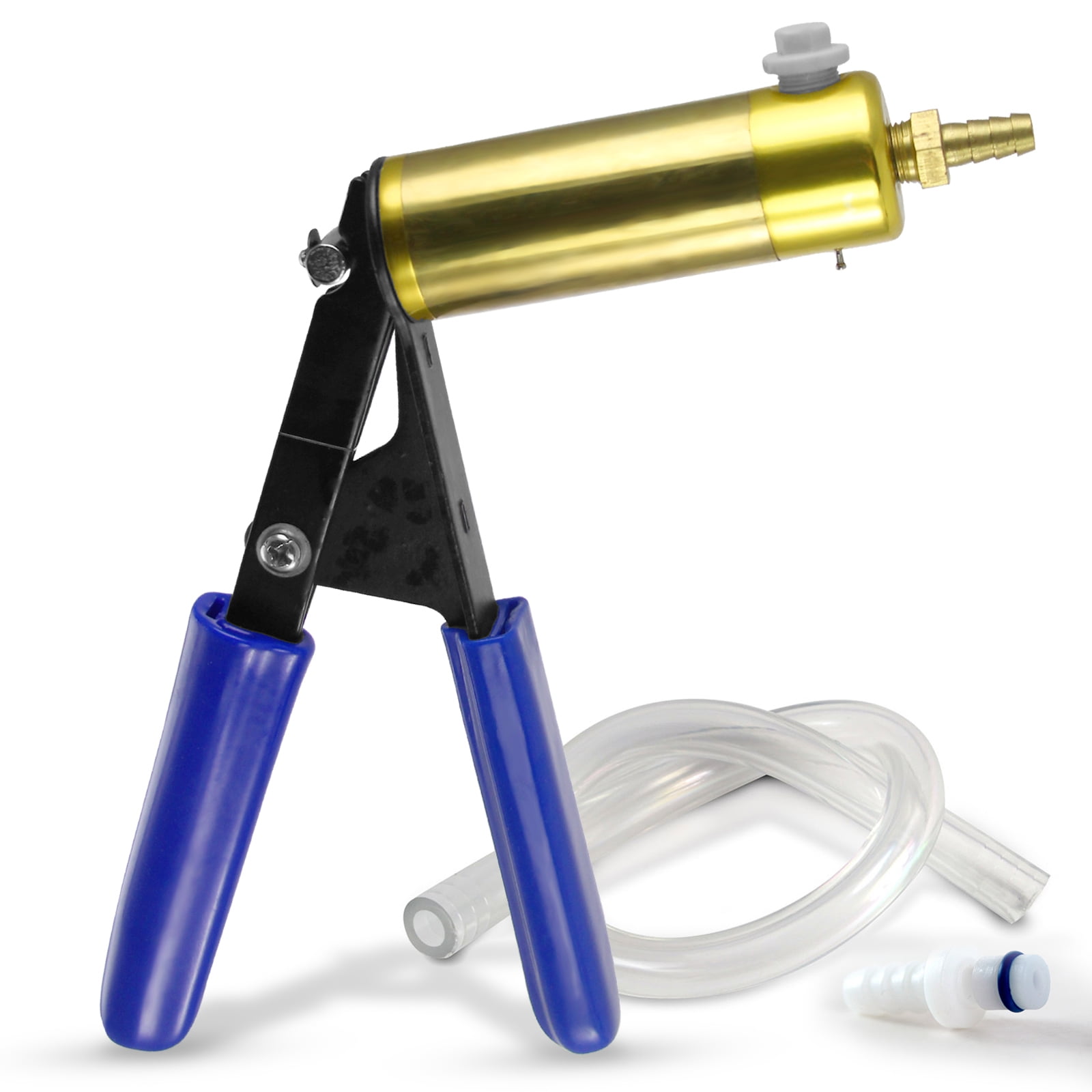 LeLuv Ultima Blue Brass Vacuum Pump Handle w/ Clear Hose & Fitting