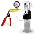 thumbnail image 1 of LeLuv® Ultima Penis Pump, Brass w/ Red Handle, Rubber Grip, Clear Hose + Protected Gauge | 12" x 2.50" Vibrating Cylinder Wide Flange Cylinder, 1 of 10