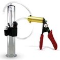 thumbnail image 1 of LeLuv Ultima Penis Pump, Brass w/ Red Handle, Silicone Grip, Clear Hose | 12" x 1.75" Vibrating Cylinder Wide Flange, 1 of 9