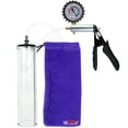 thumbnail image 1 of LeLuv® Ultima Penis Pump, Silver Handle with Black Ergonomic Silicone Grips, Clear Hose + Protected Gauge, 12" Length x 2.3" Thick-Walled Cylinder, 1 of 10