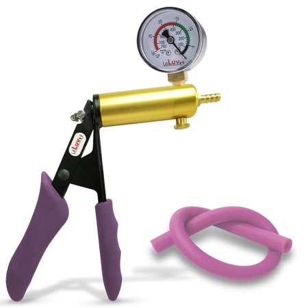 LeLuv Ultima Purple Silicone Handle with Gauge Clear Hose & Fitting