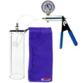 thumbnail image 1 of LeLuv® Ultima Silver Penis Pump Kit with Blue Rubber Grip, Clear Hose + Gauge | 9" x 2.7" Thick-Walled Cylinder, 1 of 13