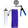 thumbnail image 1 of LeLuv® Ultima Silver Penis Pump Kit with Blue Rubber Grip, Clear Hose + Protected Gauge | 9" x 2.1" Thick-Walled Cylinder, 1 of 12