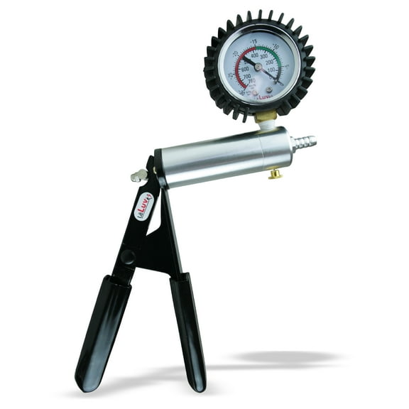 LeLuv Ultima Silver Pump Handle w/ Black Grips - with Black Protected Gauge