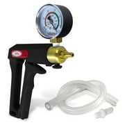LeLuv Vacuum Pump Black Maxi Ergonomic Handle with Gauge with Release Valve with Clear Hose and Fitting