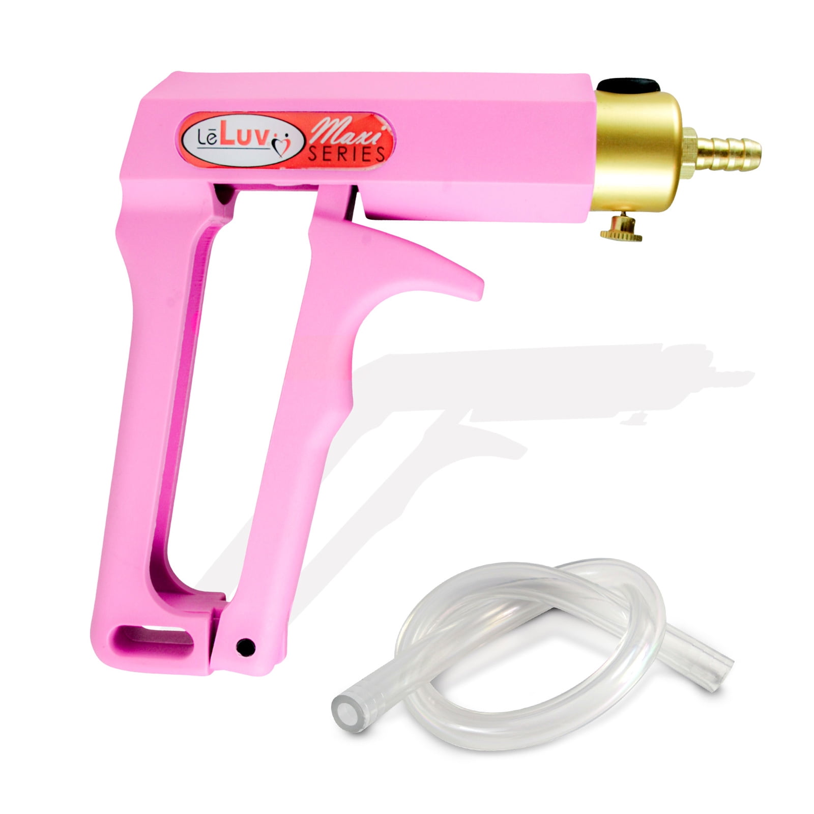 LeLuv Penis Pump Maxi Blue Handle With Gauge, Clear Hose - 12 Inch Length X 3.25 Inch Diameter Cylinder