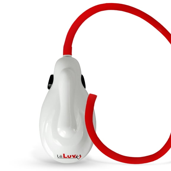 LeLuv eGrip Handheld Electric Vacuum Pump Handle - White with Red Silicone 18" Hose