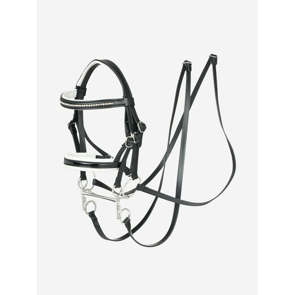 LeMieux Hobby Horse Double Bridle -Black - Leather- Suitable for Ages 8+