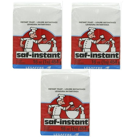 Saf Instant Yeast, 1 Pound Pouch, (Pack of 3)