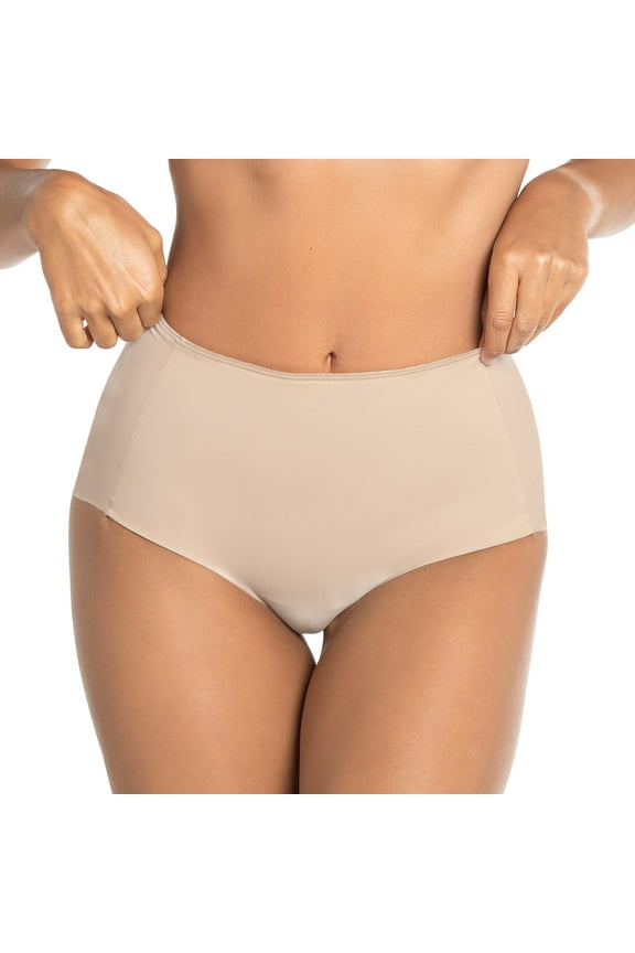 Allover High Waisted Underwear No Show Moderate Tummy Control Panties Womens Briefs