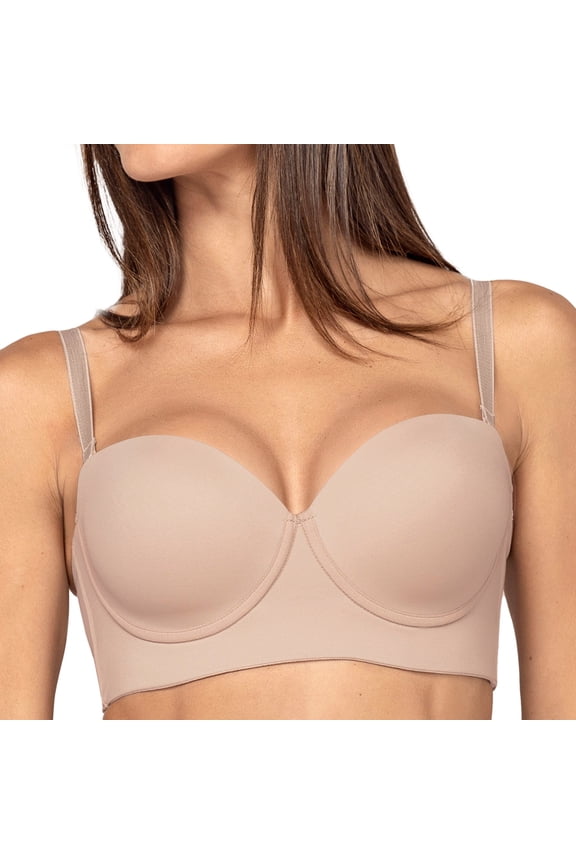 Underwire Bra Multiway Light Push Up Bra - Strapless Back Smoothing Bras for Women