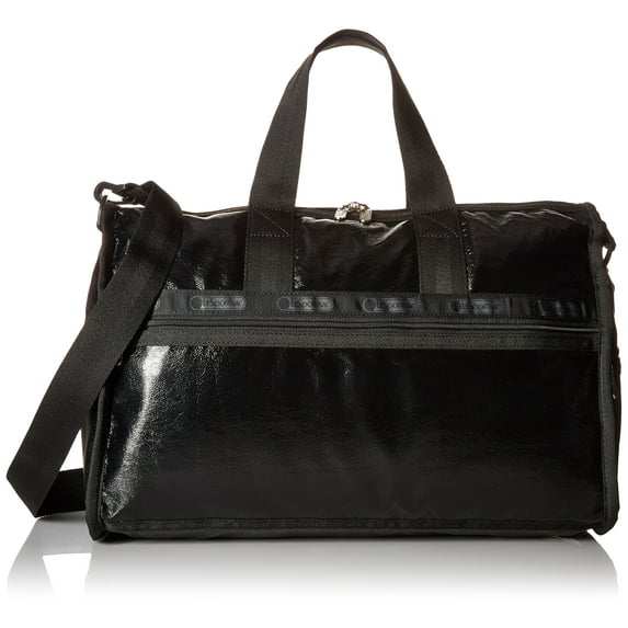 LeSportsac Medium Weekender Duffel Bag (Black Crinkle Patent)