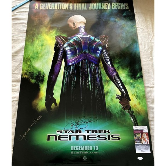 LeVar Burton and Marina Sirtis autographed Star Trek Nemesis 27x40 movie poster JSA