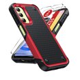 thumbnail image 1 of LeYi for A25 Samsung Phone Case, Galaxy A25 5G Case with Screen Protectors [2 Pack], Shockproof Heavy Duty Dual Layer Protective Hard PC Textured Back & Soft Bumper Cell Case for Samsung A25 5G, Red, 1 of 8