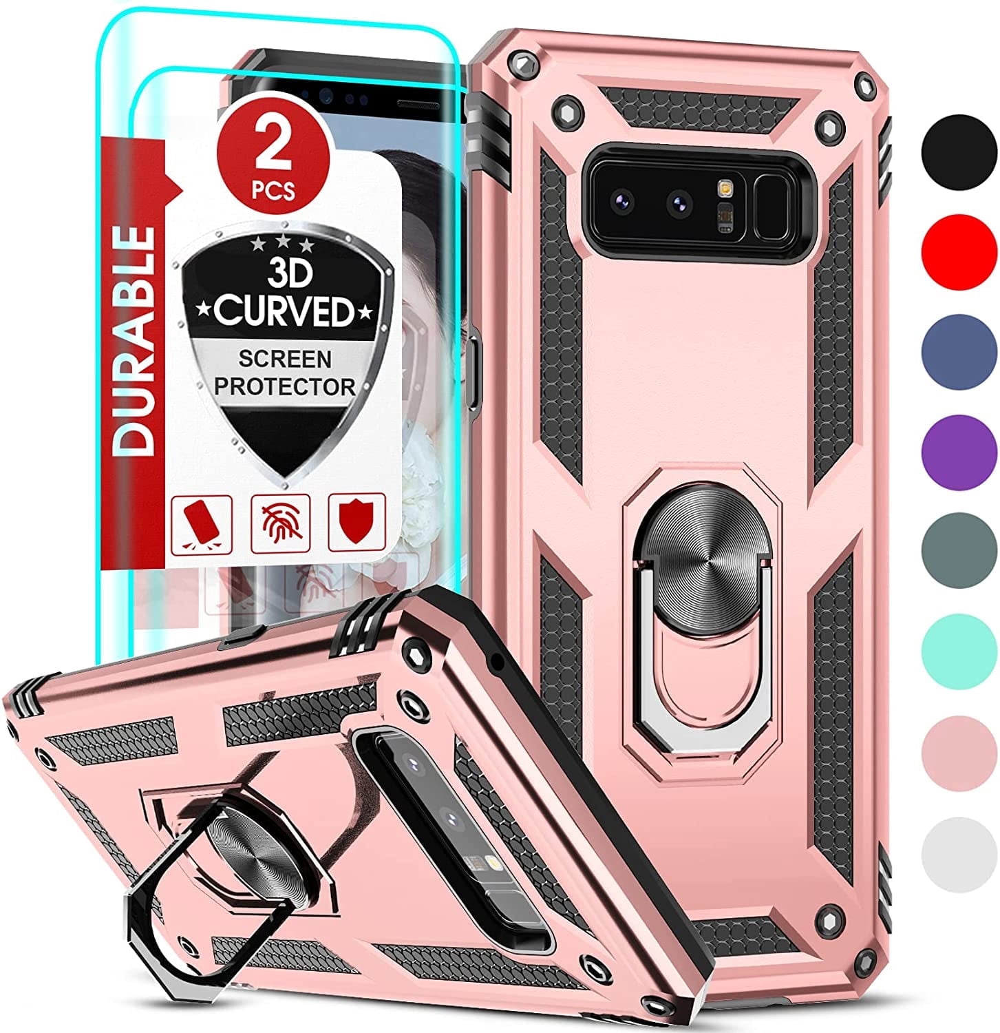 LeYi Case for Note 8, Samsung Galaxy Note 8 Case with [2 Pack] 3D ...