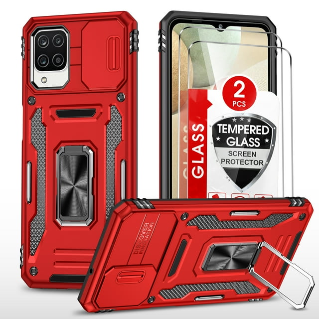 LeYi Compatible with Galaxy A12 Phone Case, Samsung Galaxy A12 Case with [2 Pack] Tempered Glass