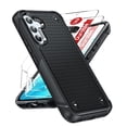 thumbnail image 1 of LeYi For Galaxy A54 Phone Case with Built in 2 Pack Screen Protector, Silicone Shockproof, Black, 1 of 7