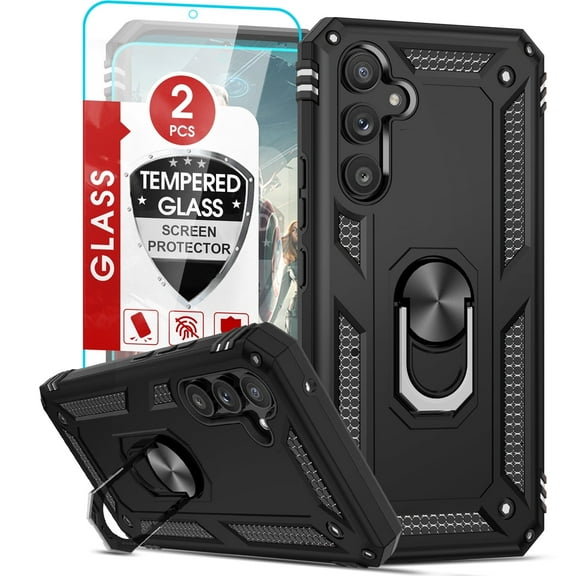 LeYi For Samsung Galaxy A54 Phone Case and Screen Protectors 2 Pack, Mobile Case, Black