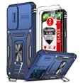 thumbnail image 1 of LeYi for Galaxy A25 5G Phone Case, A25 5G Case with 2 Pack Screen Protectors, Heavy Duty Armor Case with Slide Camera Cover & Magnetic 360 Rotatable Ring Kickstand for Samsung A25, Alpine, Blue, 1 of 8