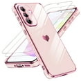 thumbnail image 1 of LeYi for Galaxy A36-5G Case: with Tempered Glass Screen Protector [2 Pcs]+ Full Camera Lens Protection,Love Heart Plating Cute Luxury Shockproof Case for Samsung A36 5G, Cute Present for Mom, Pink, 1 of 7