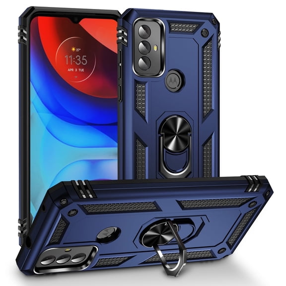 LeYi for Motorola Moto G Play 2023 Case, Magnetic Car Mount Ring Holder Stand Cover, Blue