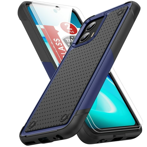 LeYi Motorola G 5G 2023 Case with 2 Pack Screen Protectors, Dual Layer Protective Hard PC Back & 4 Corners with Airbags[12ft Drop Protection] for Motorola Moto G 2023 5G Case - Blue