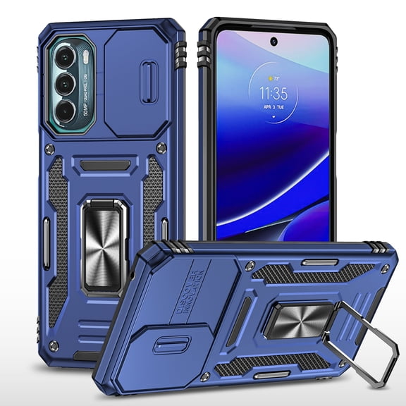 LeYi Motorola Moto G Stylus 2022 Case 5G with [2 Pack] Screen Protector, [Magnetic Rotatable Kickstand] Military Grade Shockproof Full Body for Moto G Stylus Case 2022 5G (Not Fit 5G) - Blue