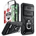 thumbnail image 1 of LeYi for Pixel 8 Phone Case, Google 8 Case with 2 Pack Screen Protectors, Heavy Duty Armor Case with Slide Camera Cover & Magnetic 360?Rotatable Ring Kickstand Case for Google Pixel 8, Black, 1 of 7
